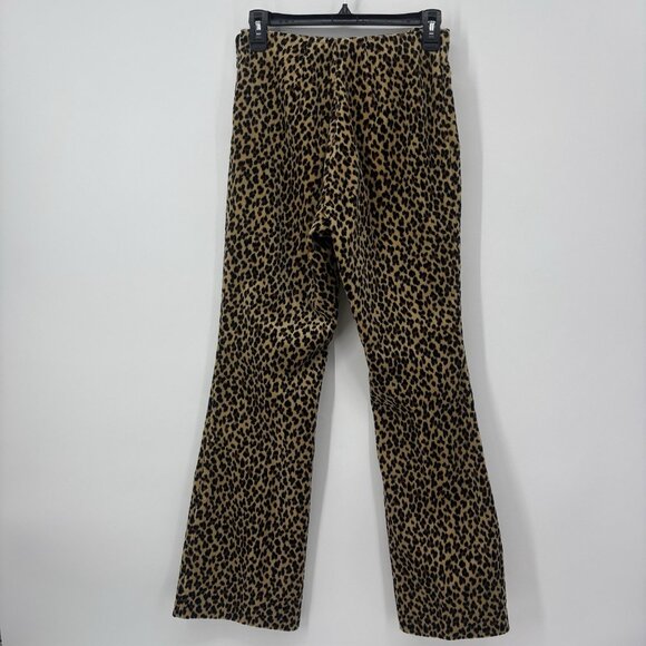 Vintage 90’s Leopard Print Velvet High Rise Flare Pants Womens Size 8 - Picture 2 of 8